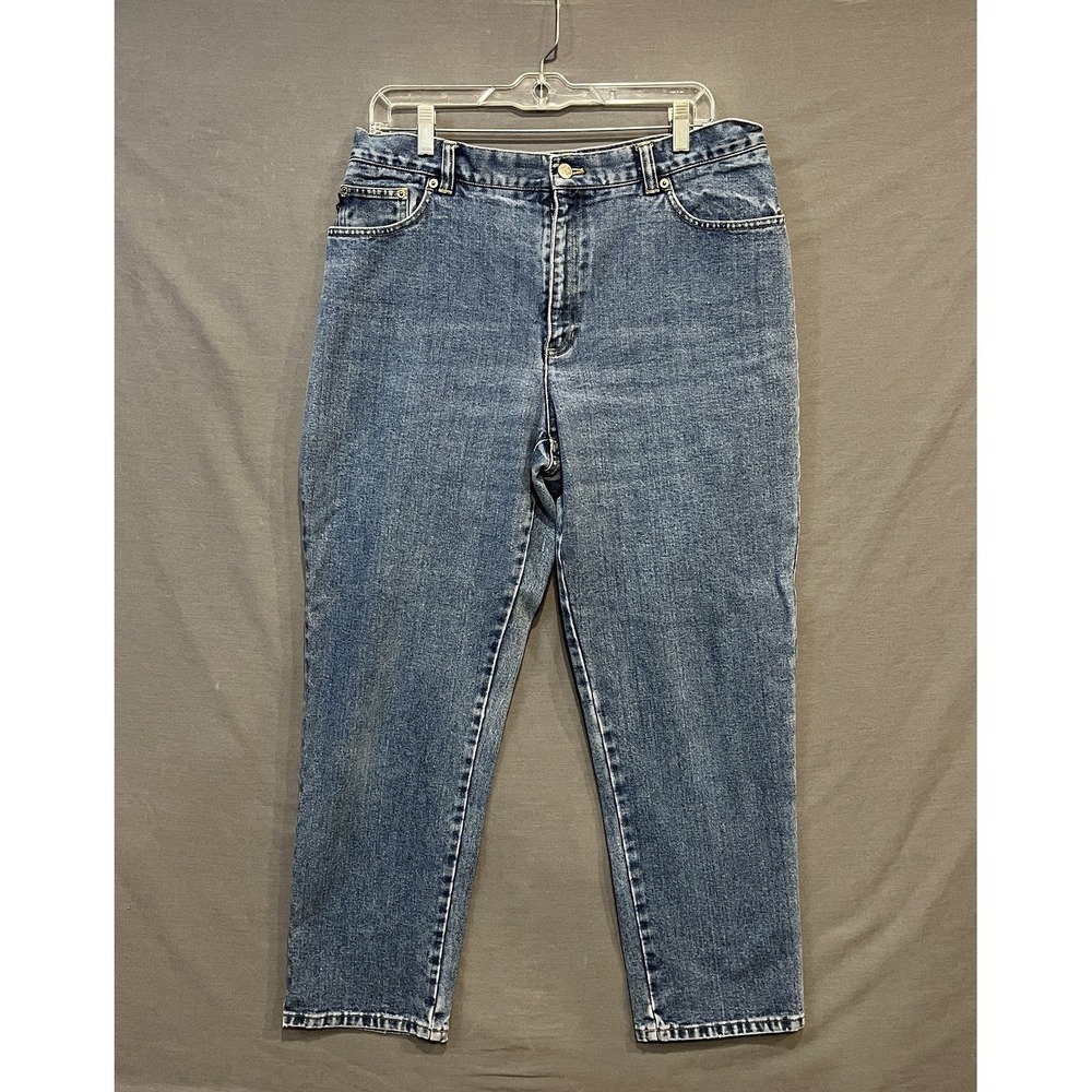 Polo Ralph Lauren Jeans Women's Size 12 Blue Tapered Leg 100% Cotton Denim Pants